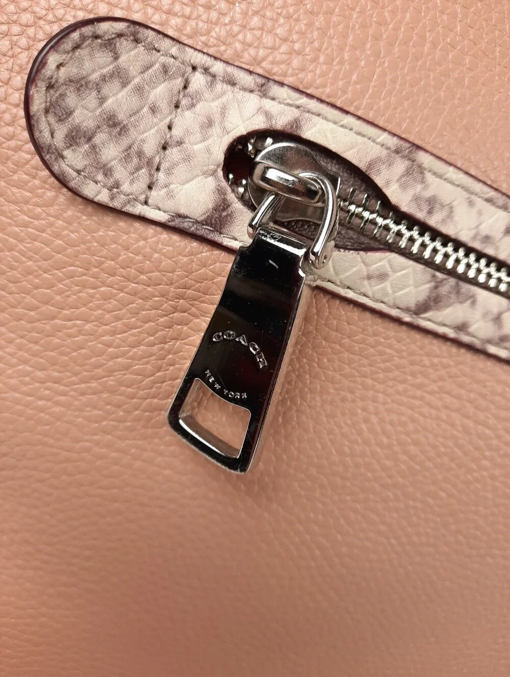 Coach Tyler Large Zip Top Leather Tote Nude Beige F11759 - Excellent!